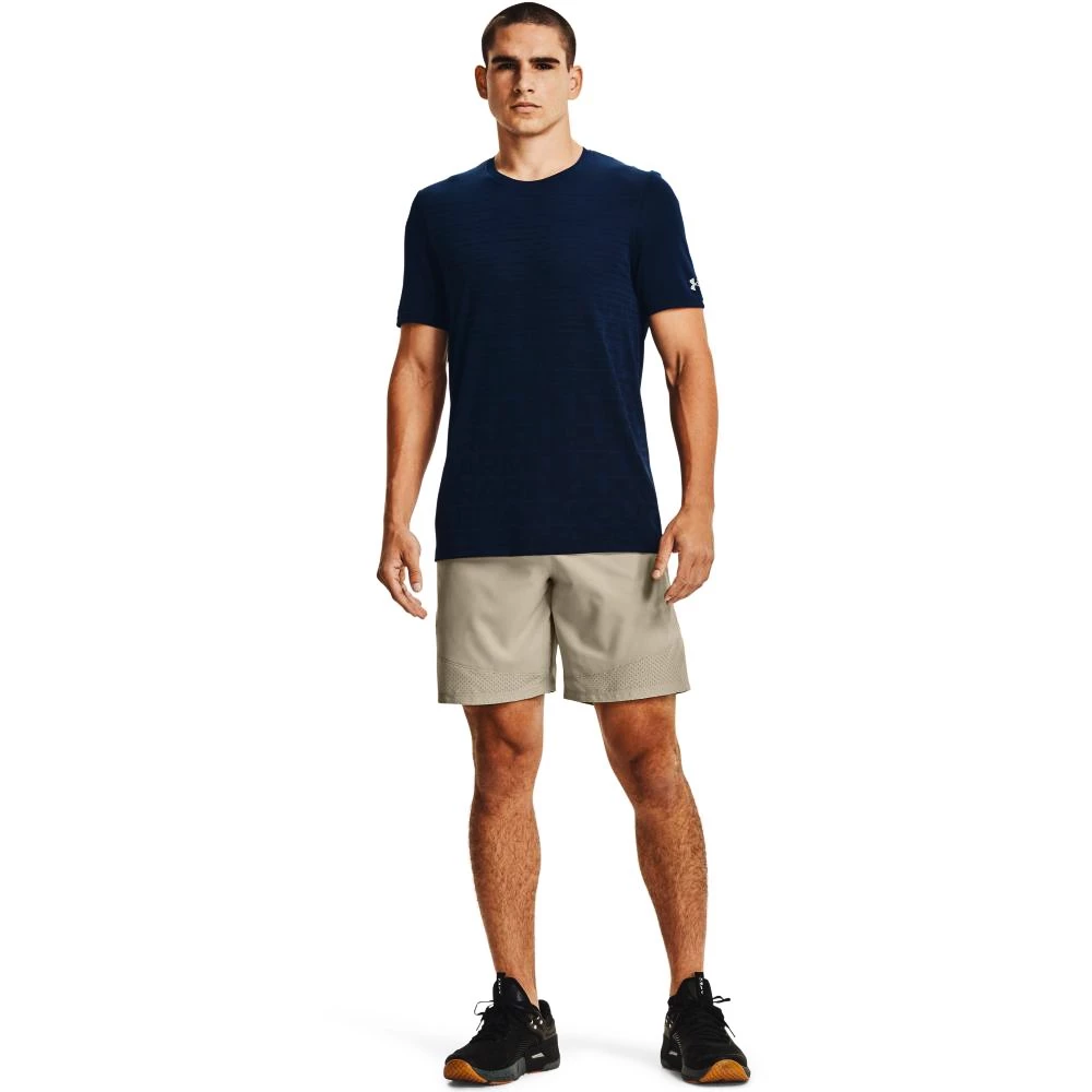 Pánské tričko Under Armour  Seamless Wordmark SS Dark Blue L