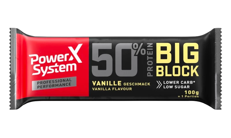 Power System Bar Big Block 50% Vanilla Bar 100 g