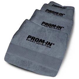 Prom-IN Froté ručník šedá s černou výšivkou