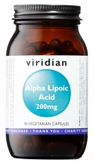 Viridian Alpha Lipoic Acid 200 mg (Kyselina alfa lipoová - ALA) 90 kapslí